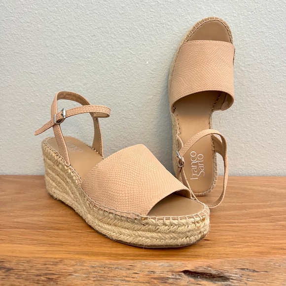 Franco Sarto Women's Tula Espadrille Beige Wedge Sandal Size 8 - Picture 1 of 6